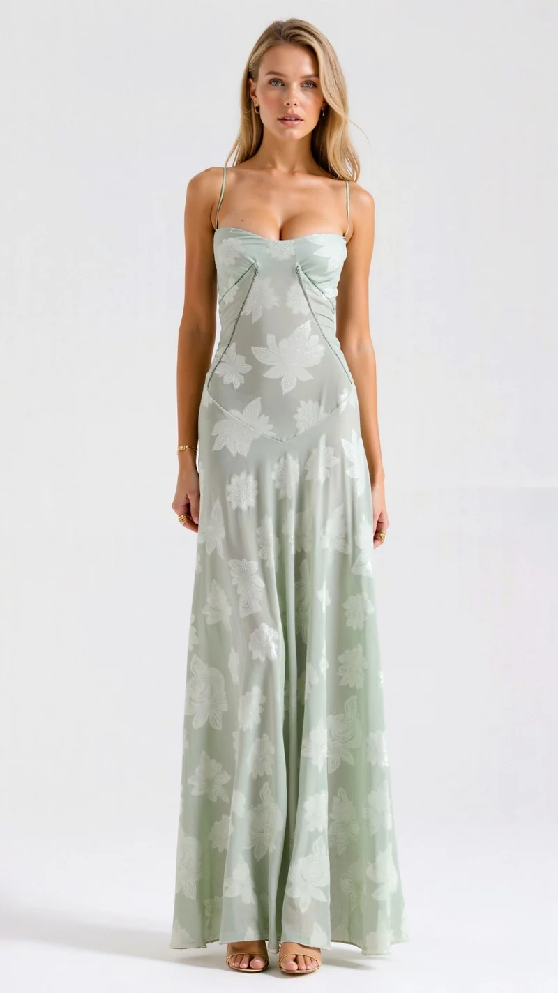 Antonia – Brautjungfernkleid für Damen mit Blumenmuster