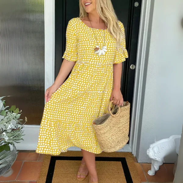 Frieda – Lässiges Midi-Kleid mit Stufenrock für Damen