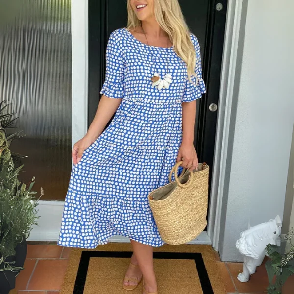 Frieda – Lässiges Midi-Kleid mit Stufenrock für Damen