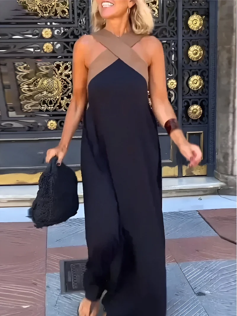Emma – Atmungsaktives Maxikleid mit gekreuztem Ausschnitt für Damen