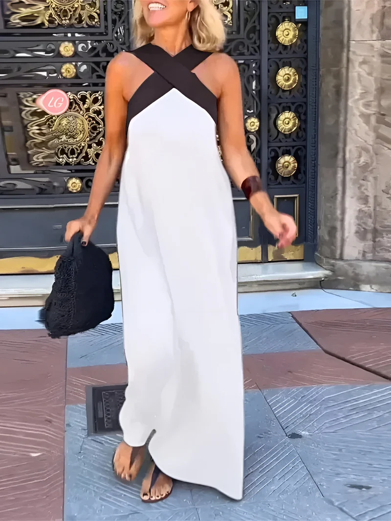 Emma – Atmungsaktives Maxikleid mit gekreuztem Ausschnitt für Damen