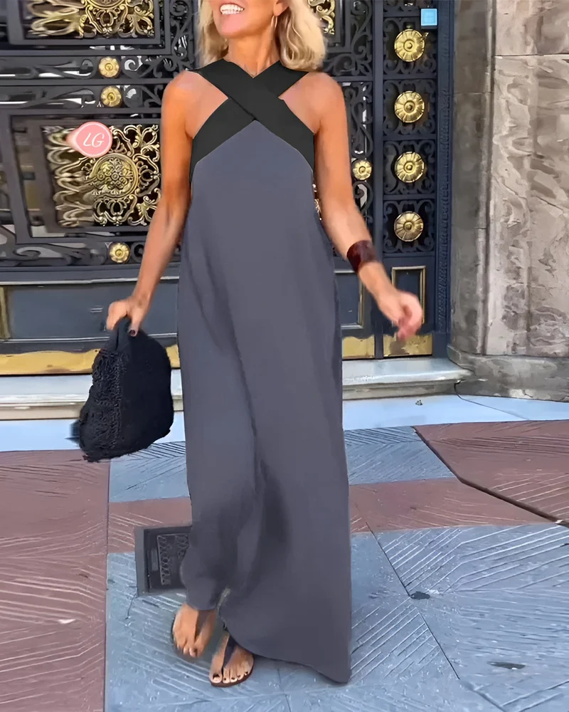 Emma – Atmungsaktives Maxikleid mit gekreuztem Ausschnitt für Damen