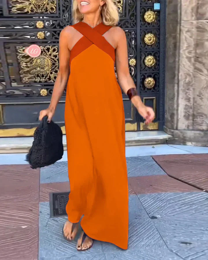 Emma – Atmungsaktives Maxikleid mit gekreuztem Ausschnitt für Damen