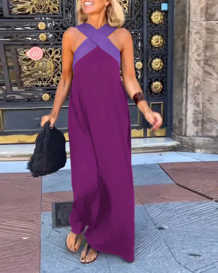 Emma – Atmungsaktives Maxikleid mit gekreuztem Ausschnitt für Damen