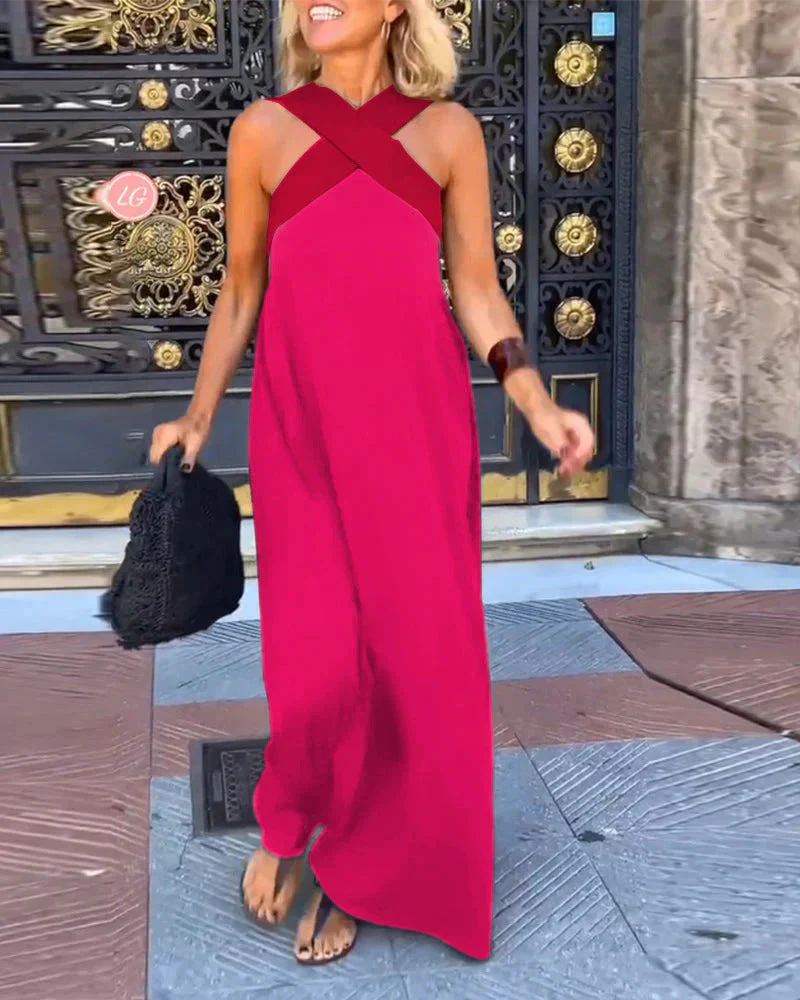 Emma – Atmungsaktives Maxikleid mit gekreuztem Ausschnitt für Damen
