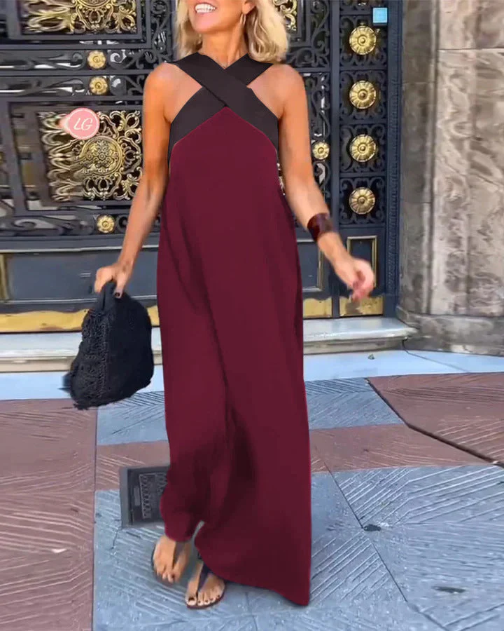 Emma – Atmungsaktives Maxikleid mit gekreuztem Ausschnitt für Damen