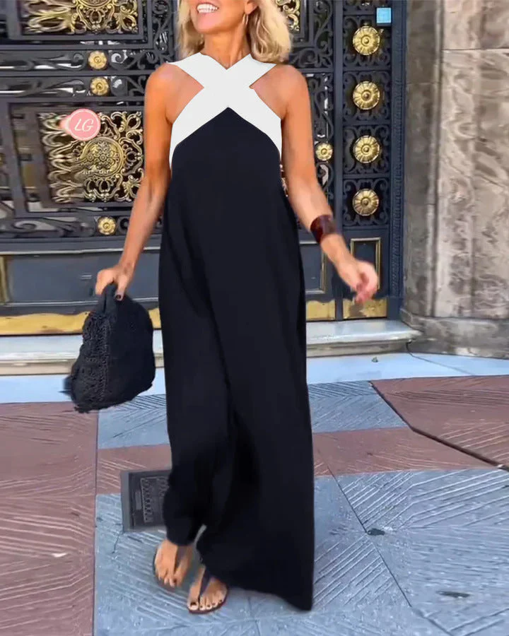 Emma – Atmungsaktives Maxikleid mit gekreuztem Ausschnitt für Damen