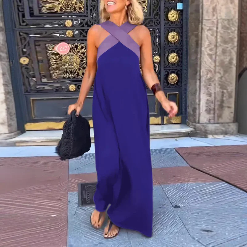 Emma – Atmungsaktives Maxikleid mit gekreuztem Ausschnitt für Damen