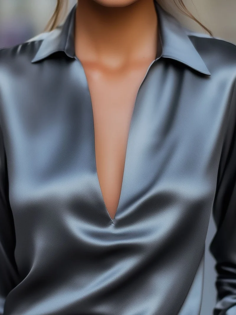 Lina – Damen-Satinbluse für den Frühling