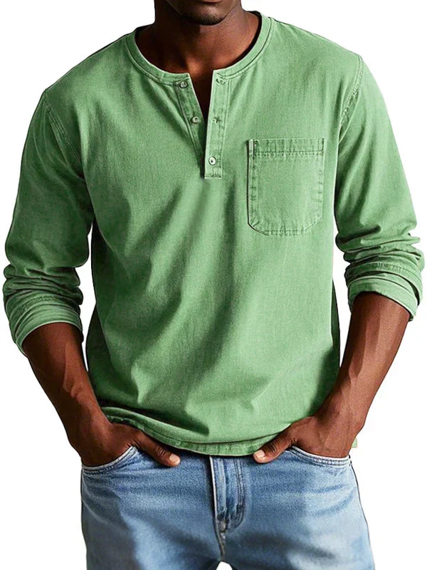 Liam – Langärmliges Henley-Shirt für Herren