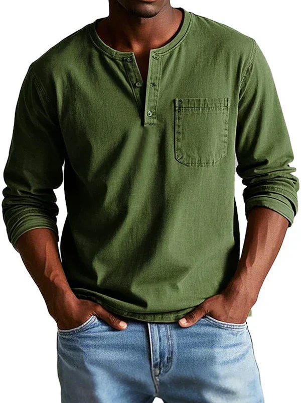 Liam – Langärmliges Henley-Shirt für Herren