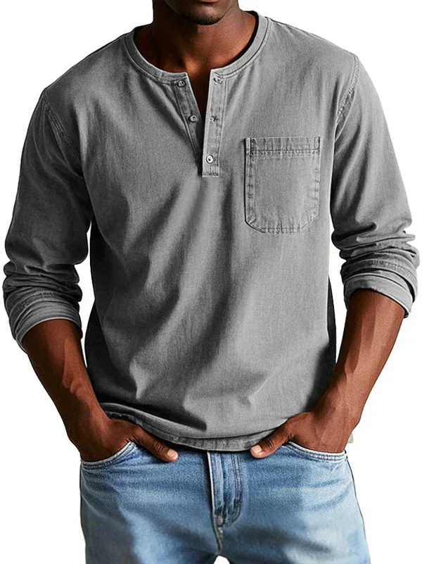 Liam – Langärmliges Henley-Shirt für Herren