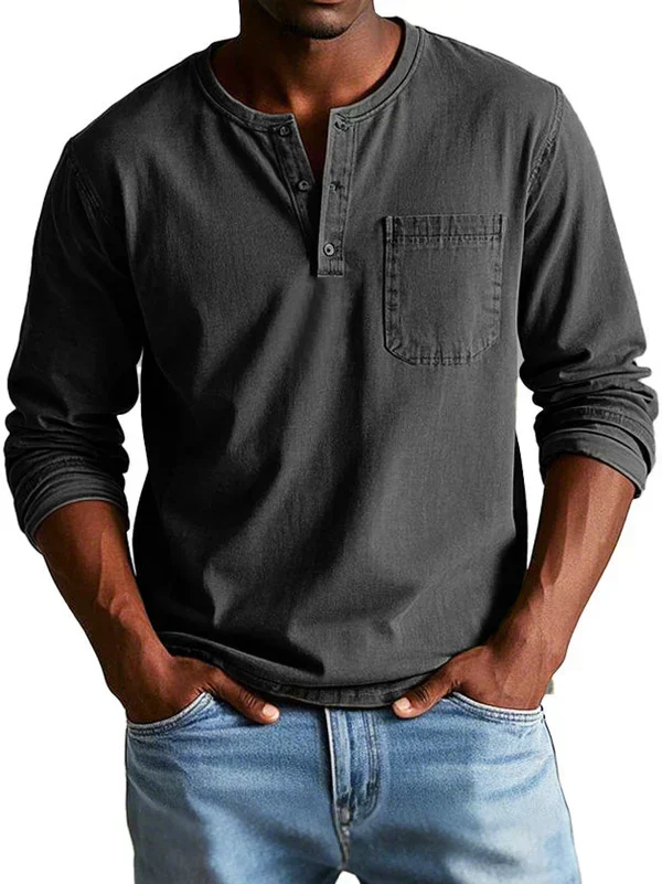 Liam – Langärmliges Henley-Shirt für Herren