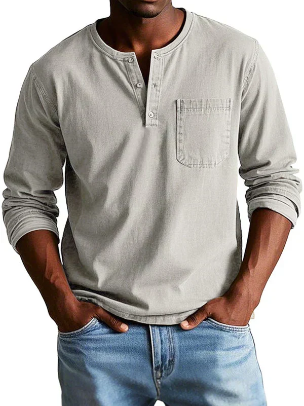 Liam – Langärmliges Henley-Shirt für Herren