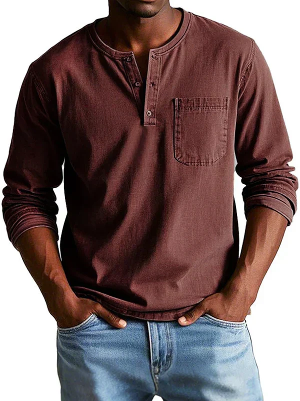 Liam – Langärmliges Henley-Shirt für Herren