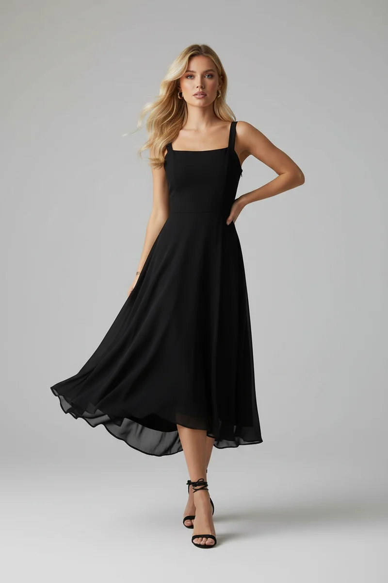 Antonia – Damenkleid mit Blumenmuster und ausgestelltem Rockteil