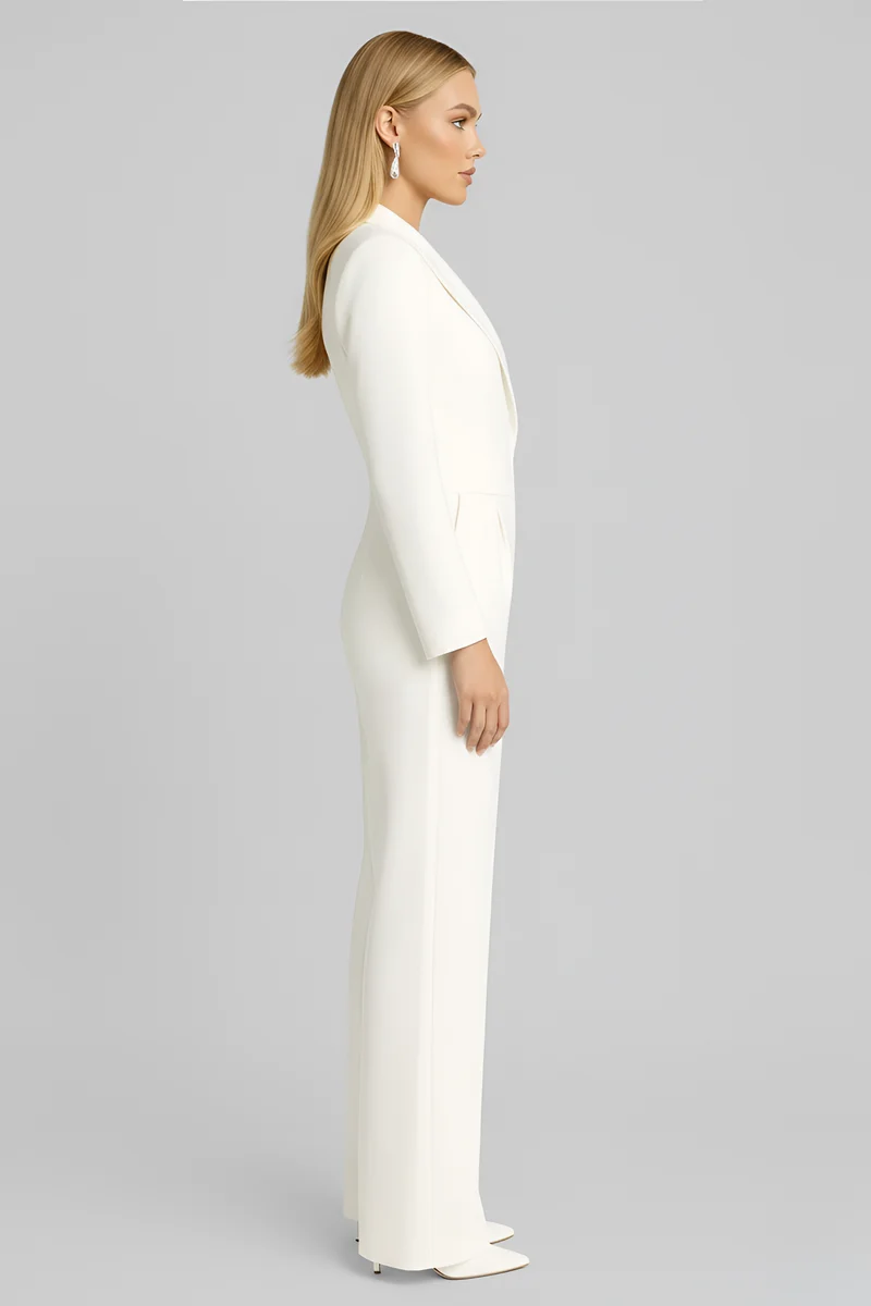Gabriele – Jumpsuit für Damen mit tiefem Ausschnitt und weitem Bein