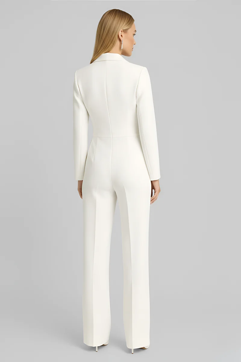 Gabriele – Jumpsuit für Damen mit tiefem Ausschnitt und weitem Bein