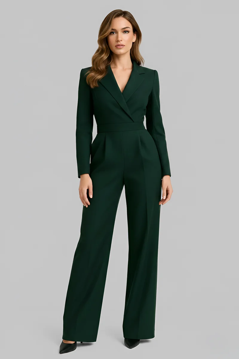 Gabriele – Jumpsuit für Damen mit tiefem Ausschnitt und weitem Bein