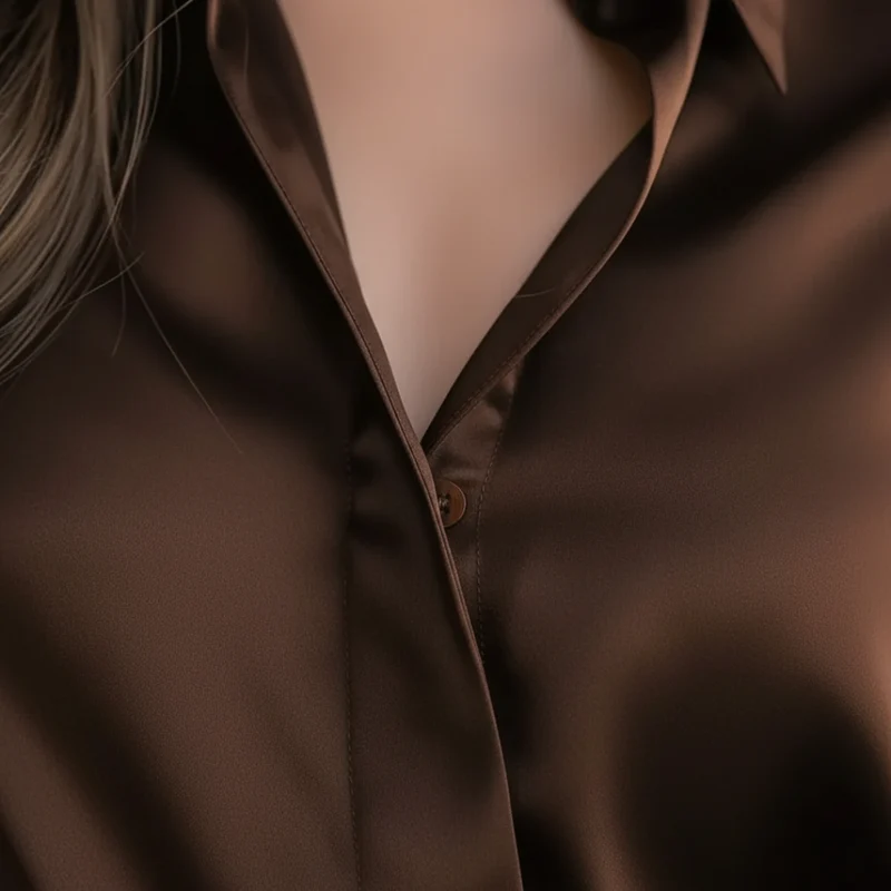 Annemarie – Damenbluse aus Satin mit langen Ärmeln
