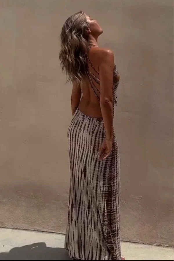 Melanie – Stretch-Maxikleid für Damen mit Schnürung