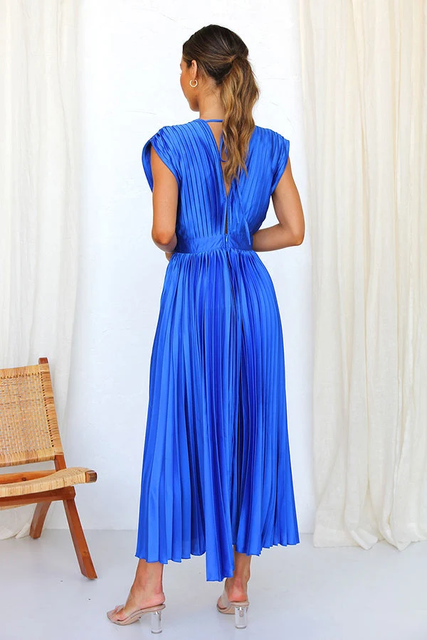 Mia – Maxikleid aus Satin mit Falten für Damen