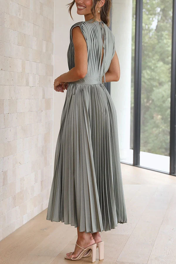 Mia – Maxikleid aus Satin mit Falten für Damen