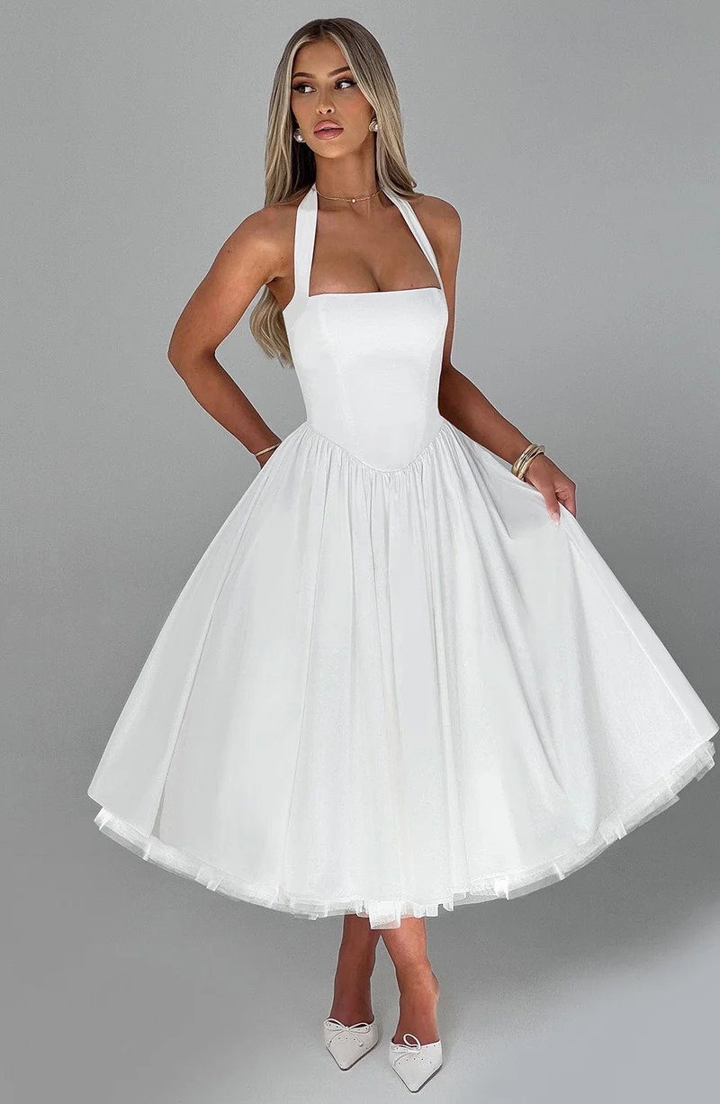 Lea – Elegantes Neckholder-Kleid für Damen