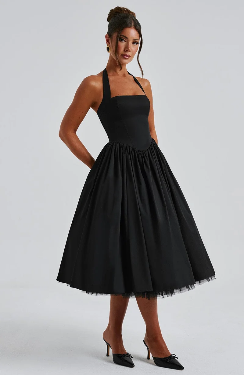 Lea – Elegantes Neckholder-Kleid für Damen