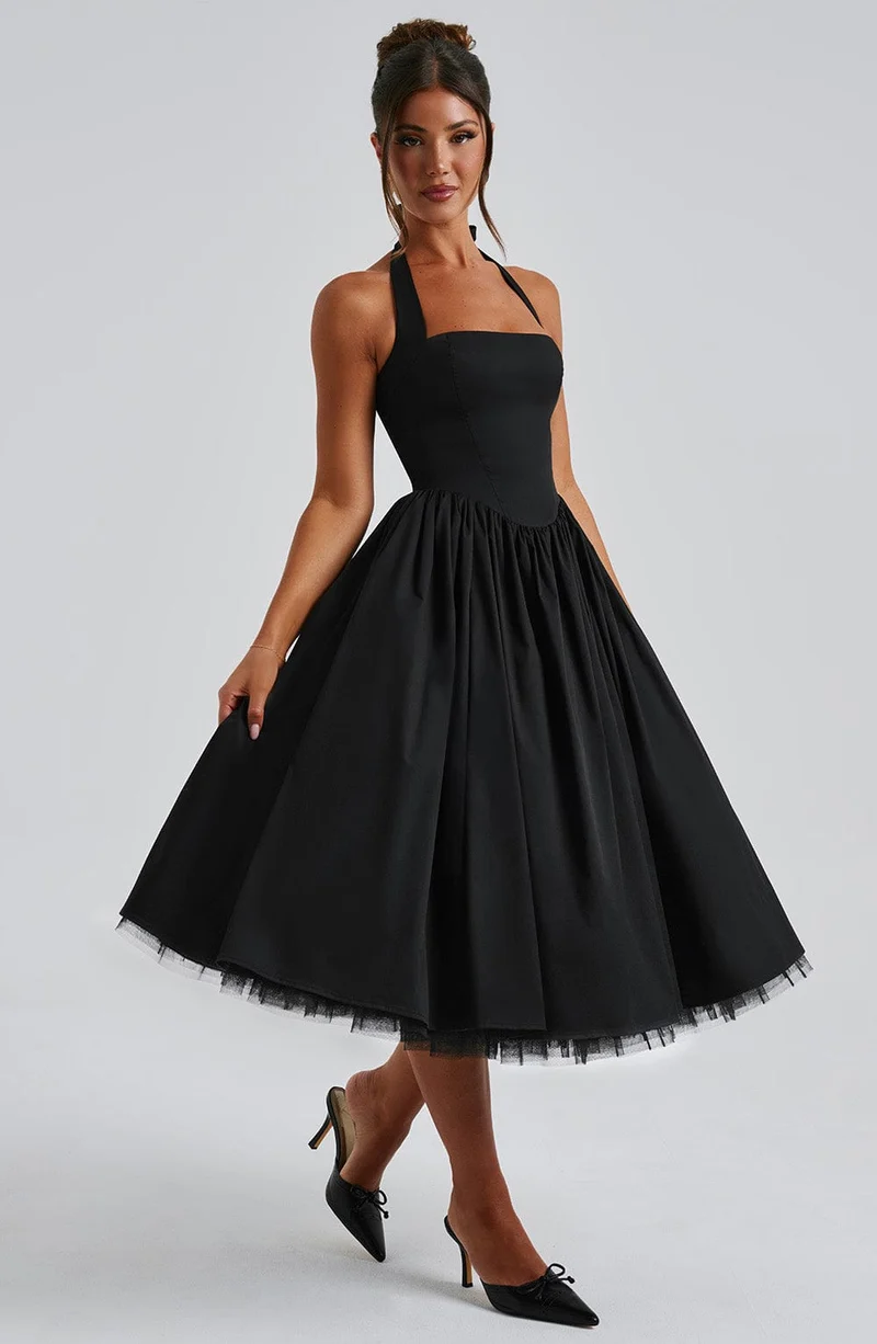 Lea – Elegantes Neckholder-Kleid für Damen