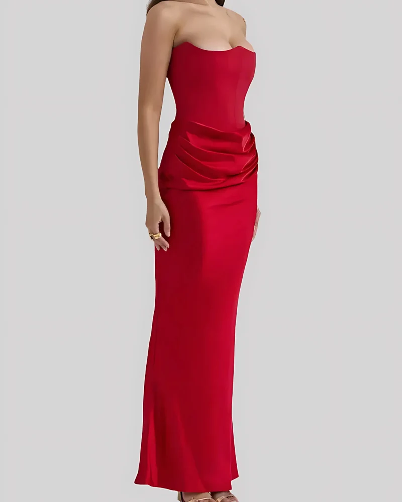 Ella – Elegantes, trägerloses Maxikleid für Damen