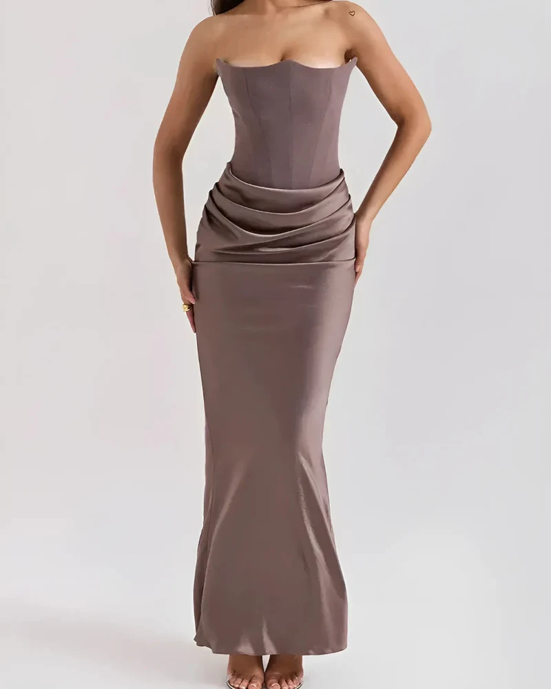Ella – Elegantes, trägerloses Maxikleid für Damen