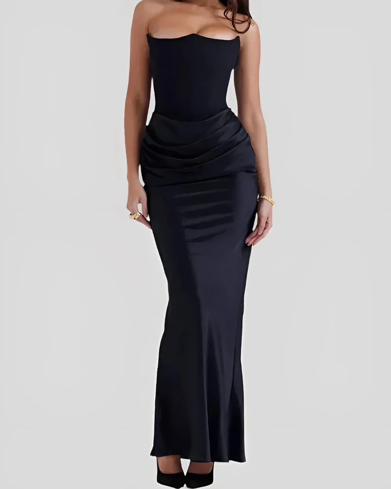 Ella – Elegantes, trägerloses Maxikleid für Damen