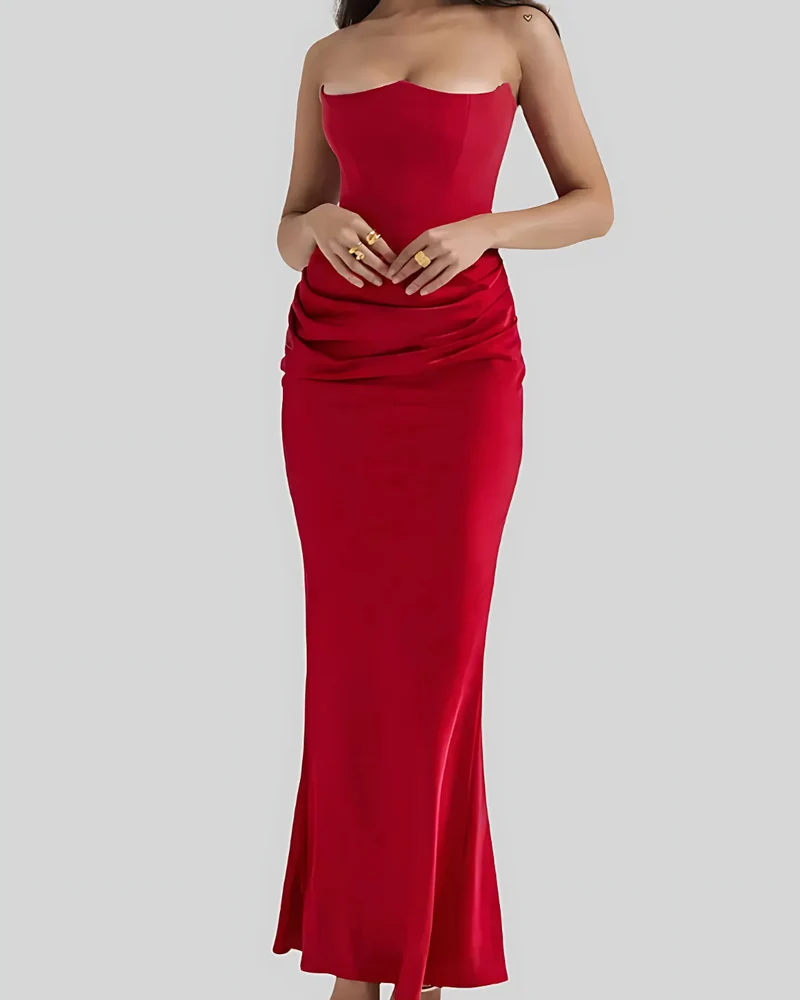 Ella – Elegantes, trägerloses Maxikleid für Damen