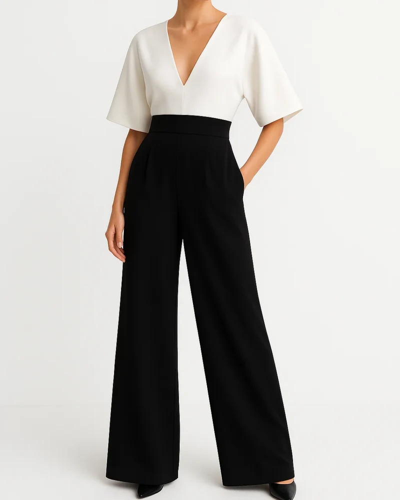 Mila – Eleganter Jumpsuit mit weitem Bein für Damen