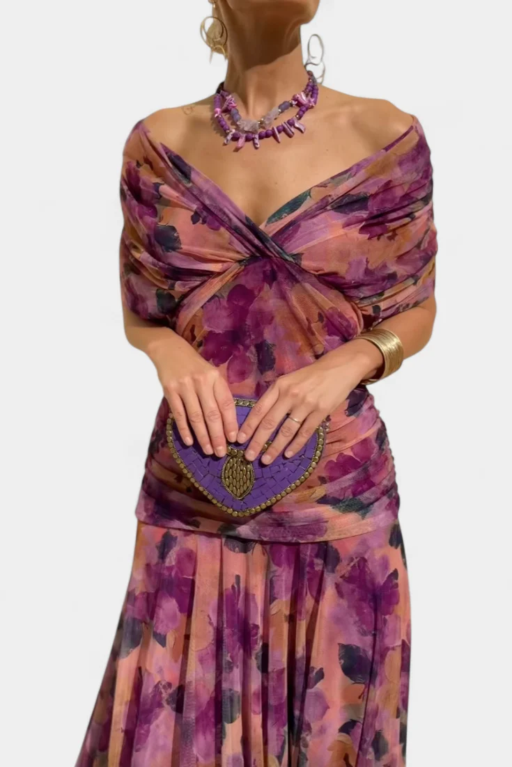 Paula – Elegantes, schulterfreies Drapierkleid für Damen