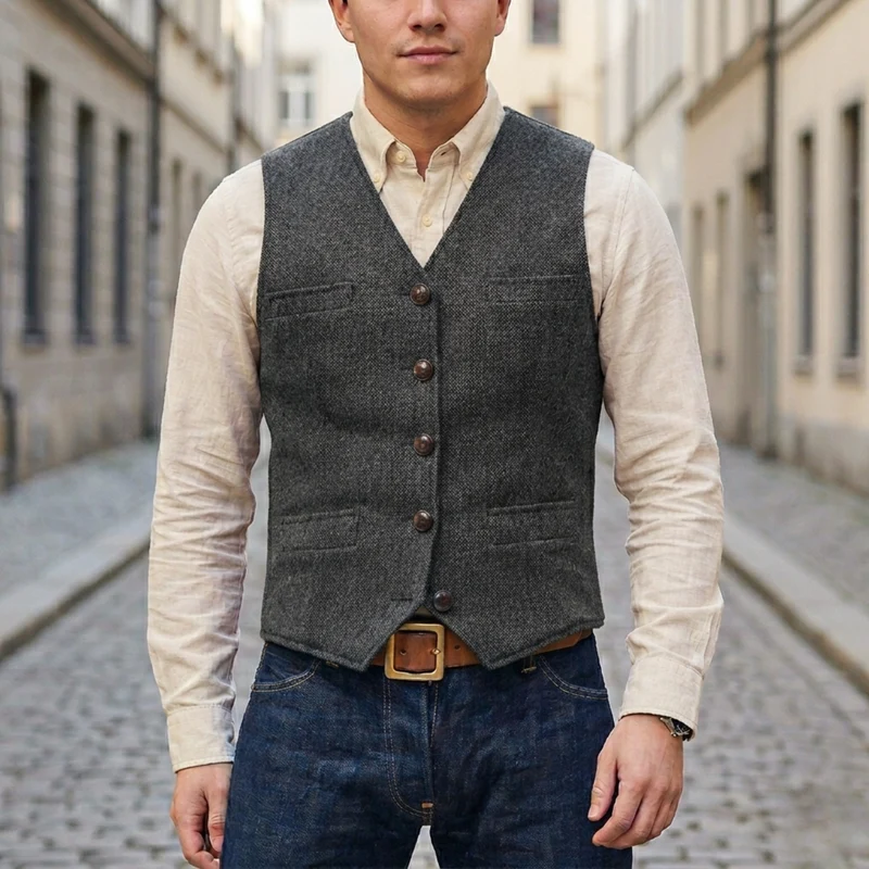 Adrian – Klassische Tweedweste für Herren