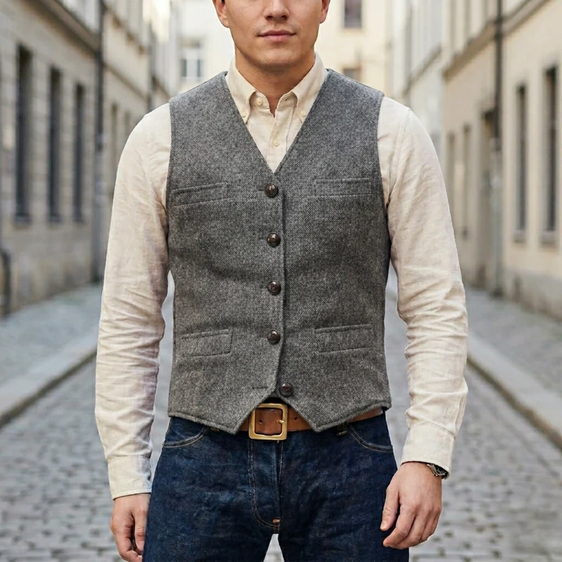 Adrian – Klassische Tweedweste für Herren
