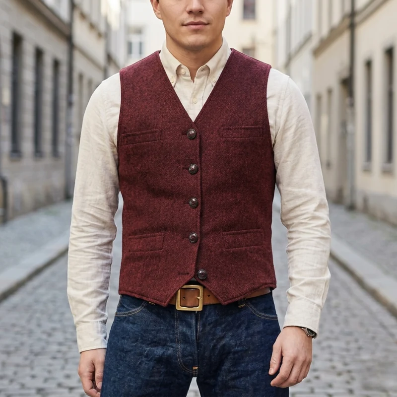 Adrian – Klassische Tweedweste für Herren