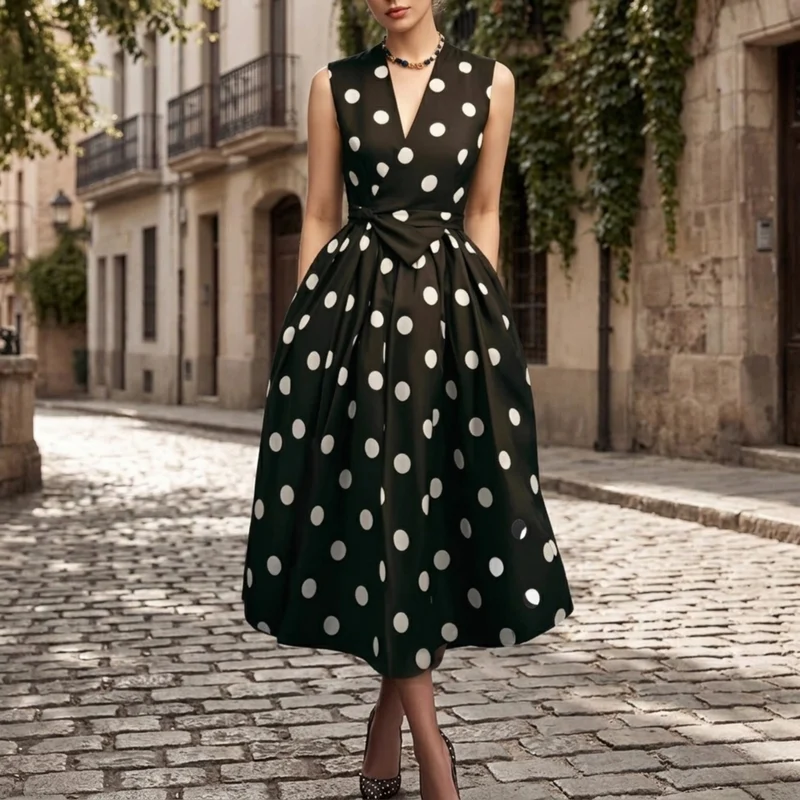 Isabella – Elegantes Wickelkleid mit Polka-Dots für Damen