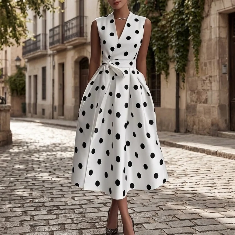 Isabella – Elegantes Wickelkleid mit Polka-Dots für Damen