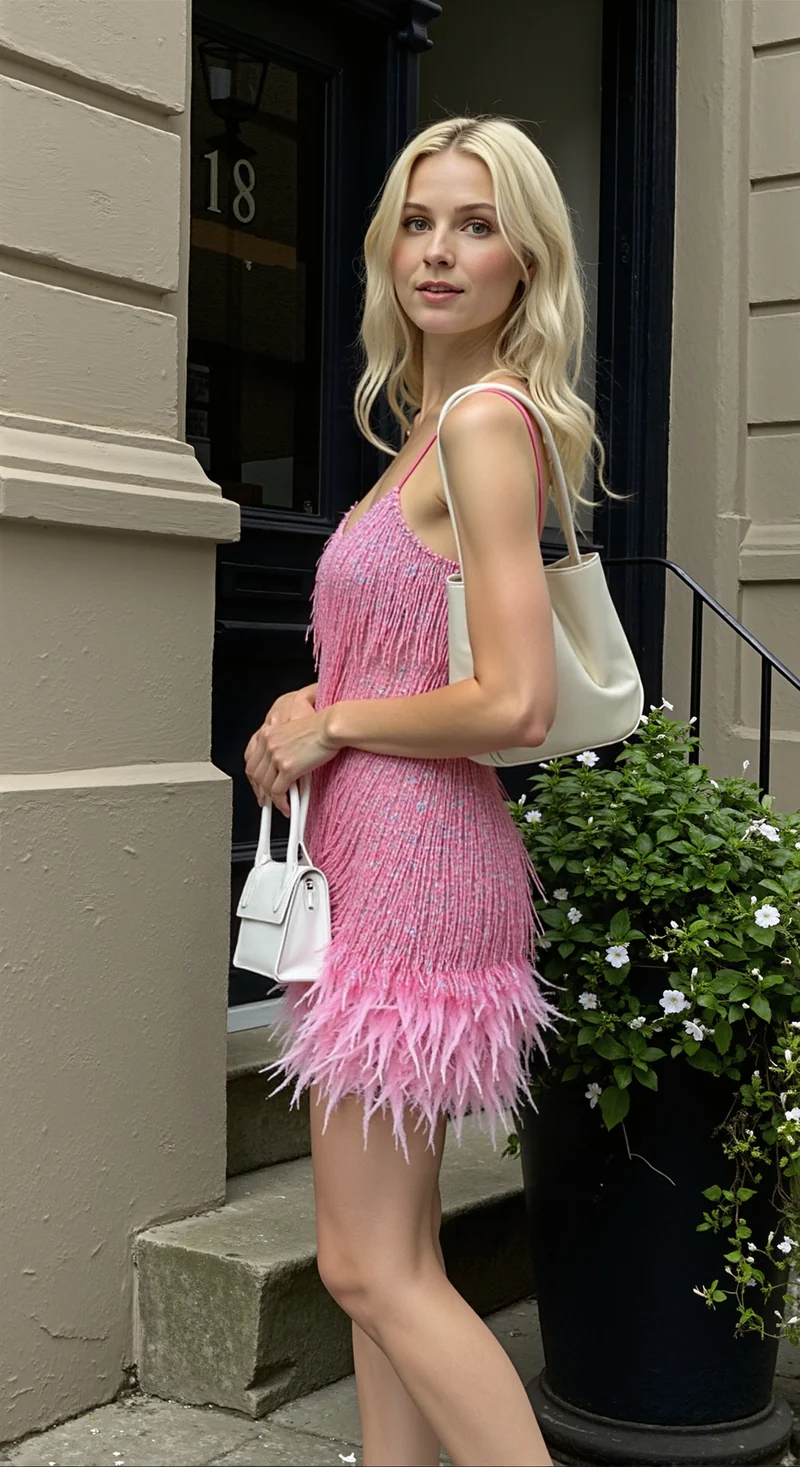 Elvira – Flauschiges Fransenkleid für Damen