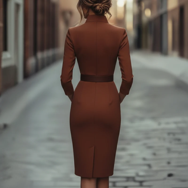 Doreen – Elegantes Midikleid mit Gürtel für Damen