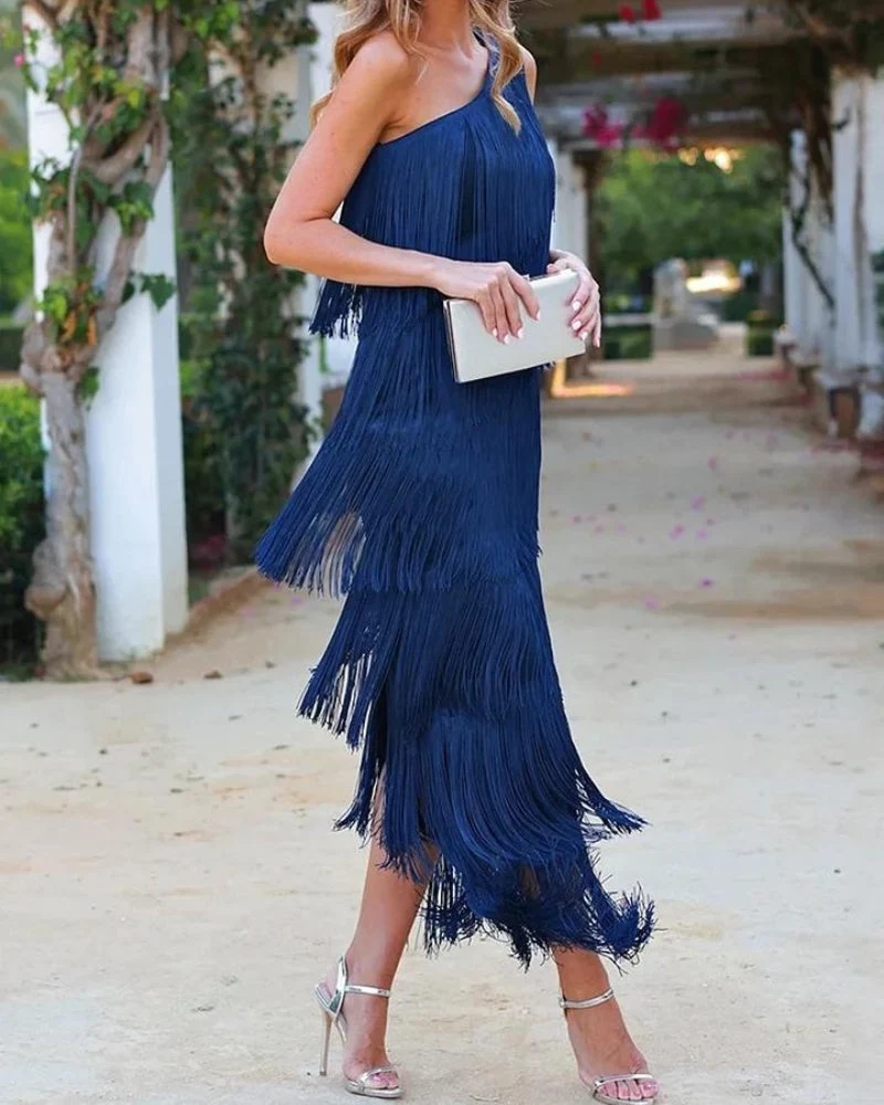 Annemarie – Elegant Fransenkleid für Damen