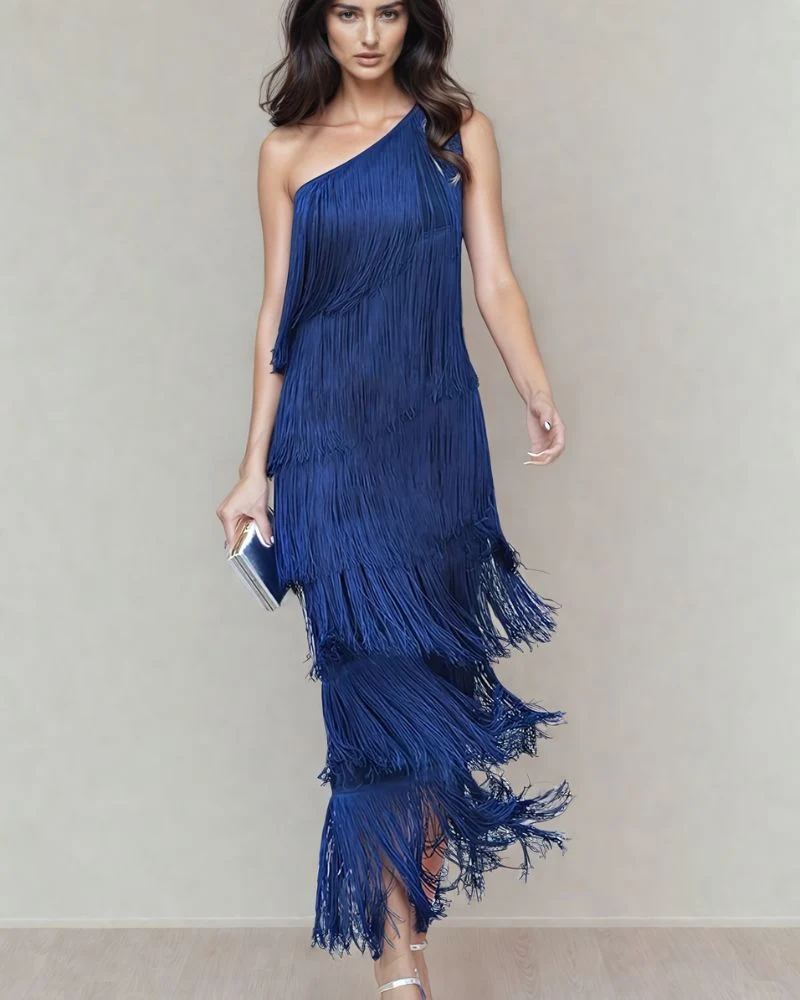 Annemarie – Elegant Fransenkleid für Damen