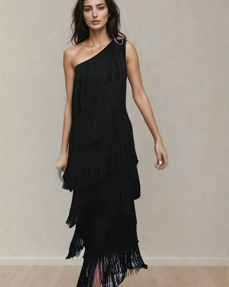 Annemarie – Elegant Fransenkleid für Damen