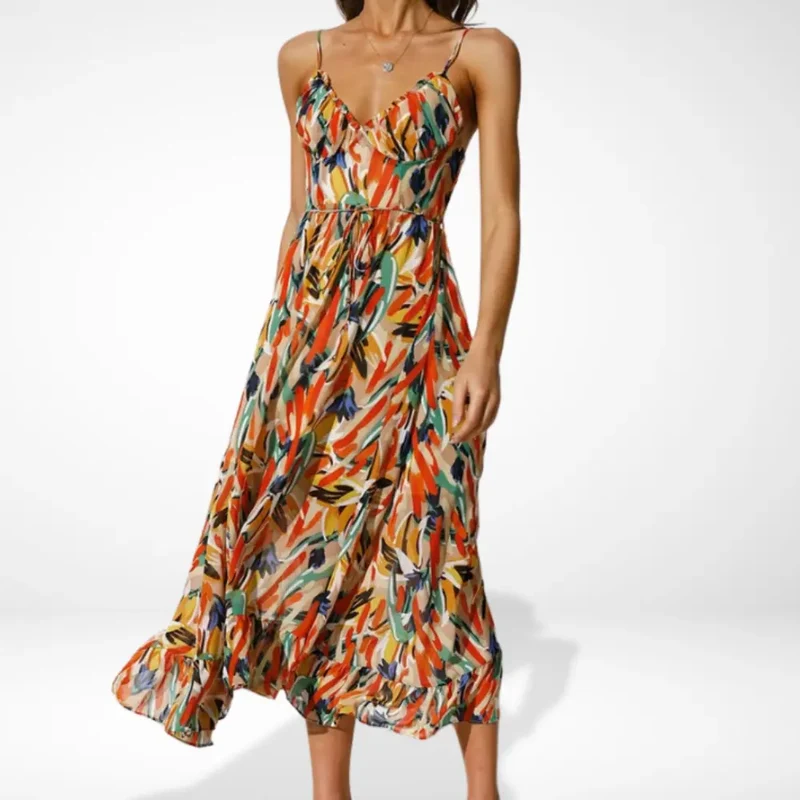 Emma – Elegantes bedrucktes Trägerkleid für Damen