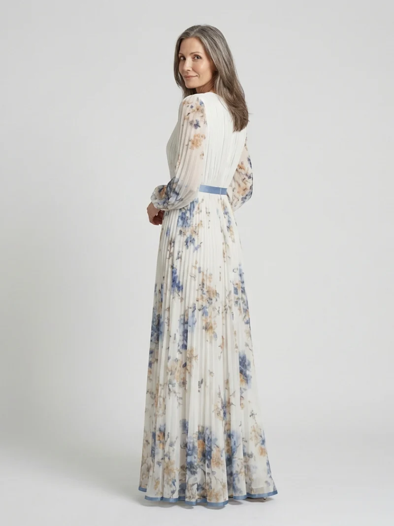 Emma – Elegantes Langarmkleid mit V-Ausschnitt für Damen