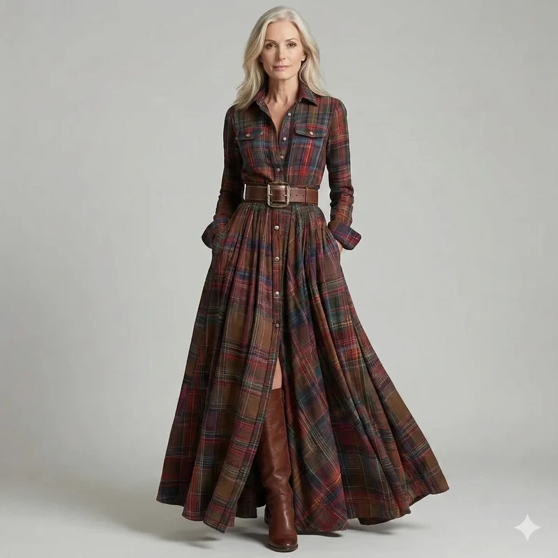 Hannah – Elegantes langes Karokleid für Damen
