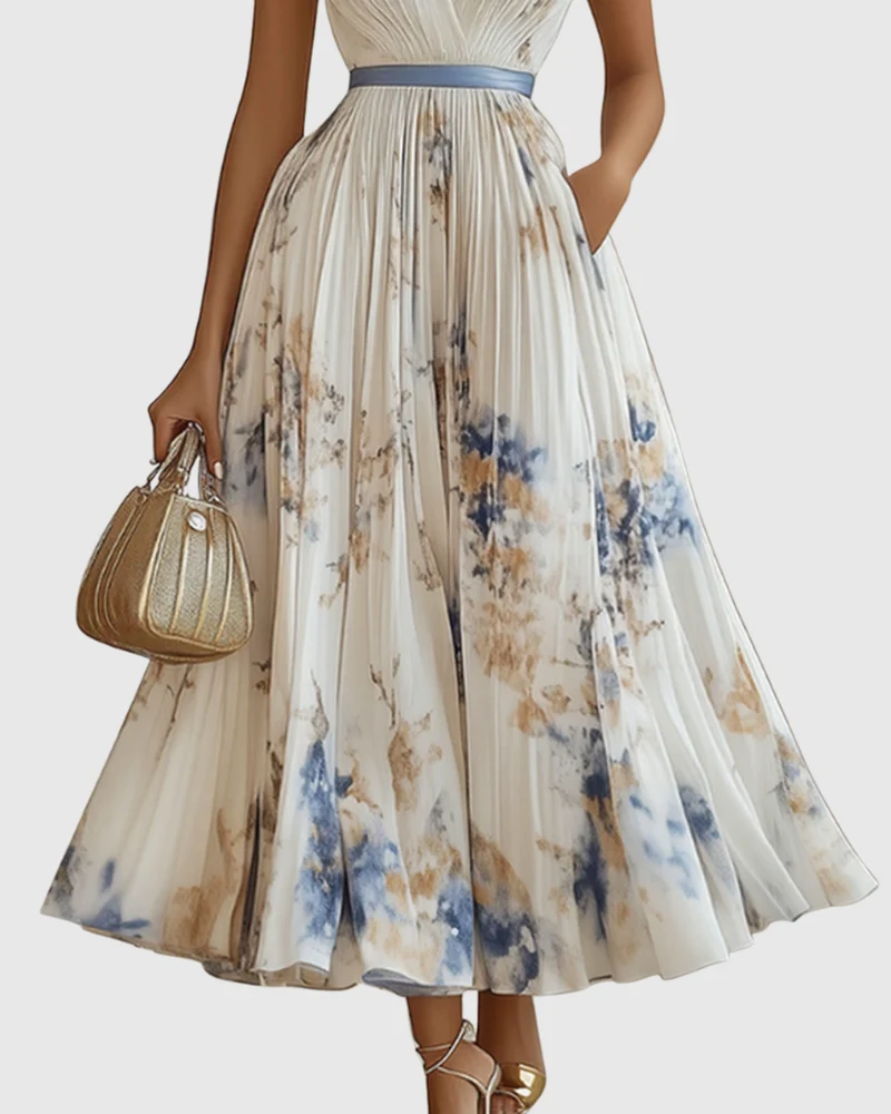 Lea – Elegantes Maxikleid mit Falten